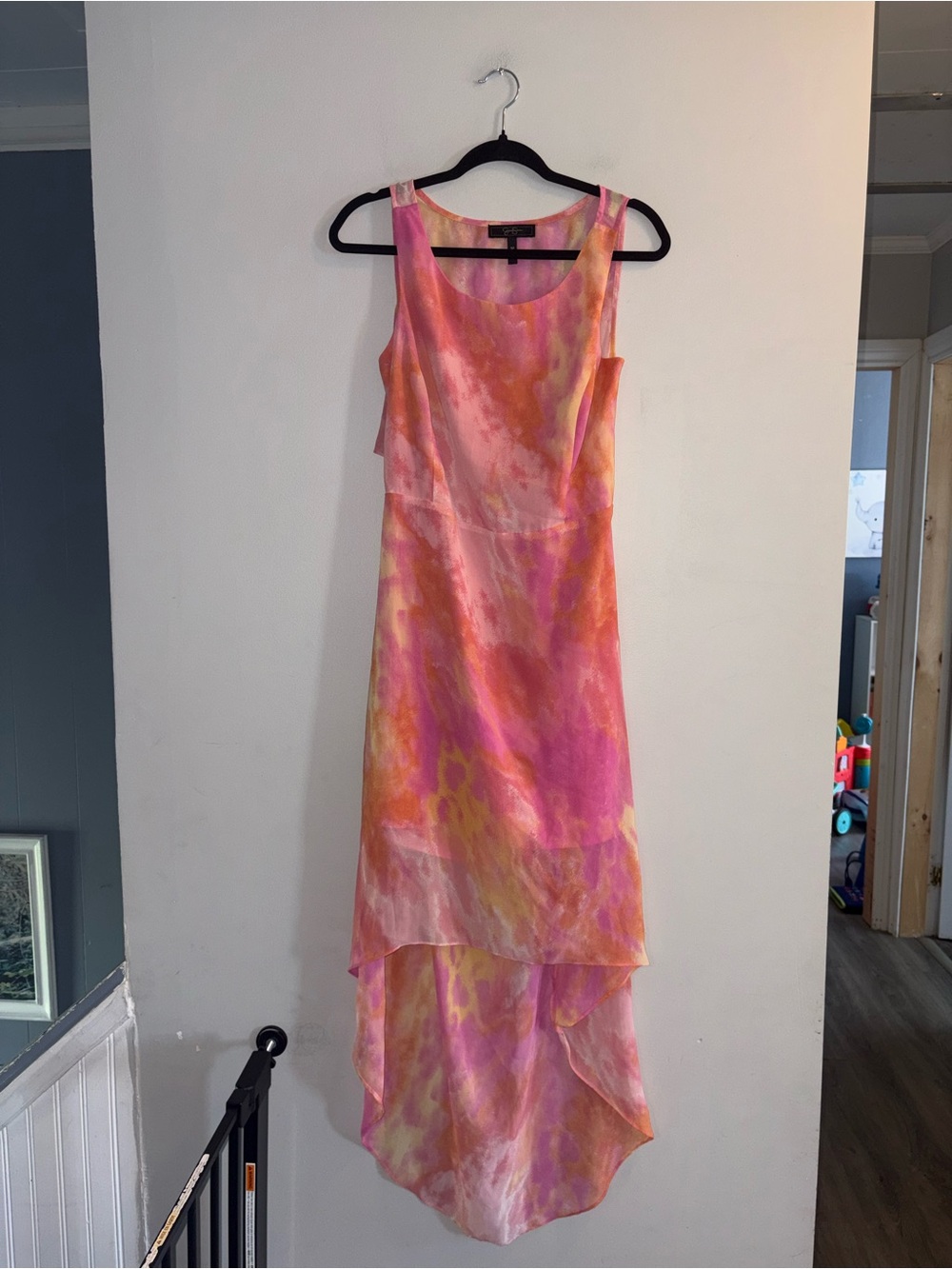 Jessica Simpson | Pink Tie Dye Open Back High Low Dress